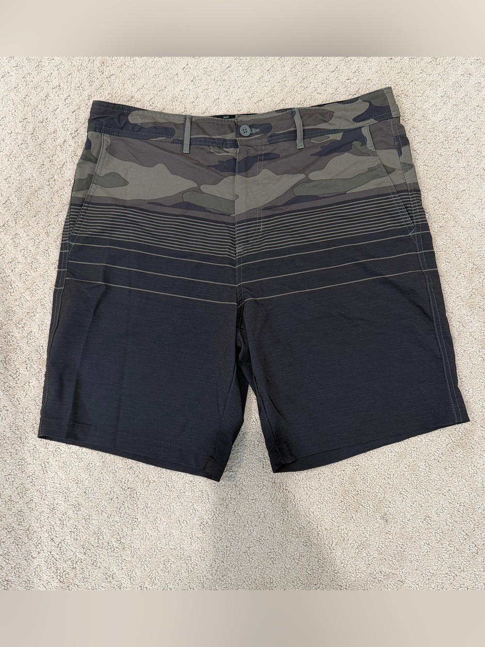 Goodfellow & Co Black and Olive Camo Swim Trunks
